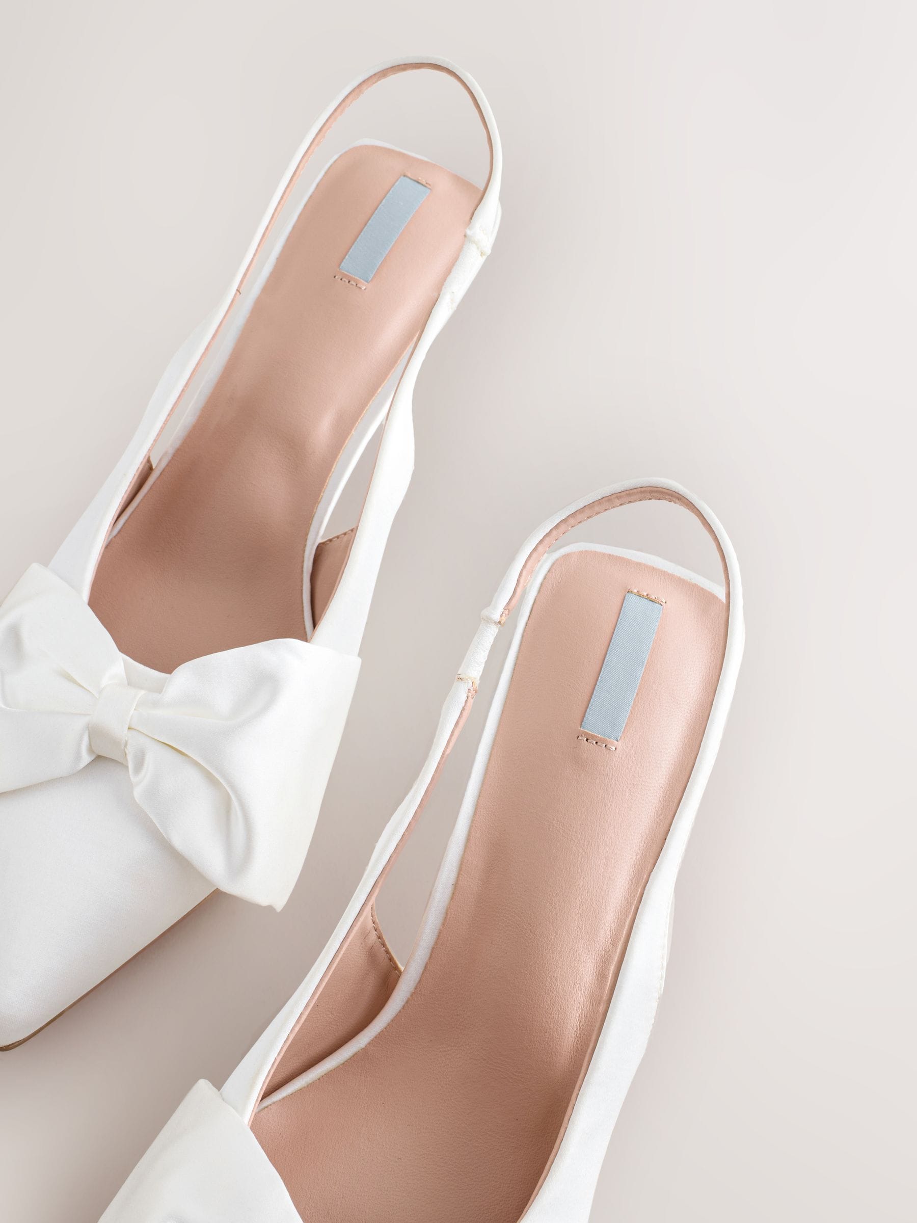 Wit - Forever Comfort® Wedding Satin Bow Pointed Toe Slingback Heels