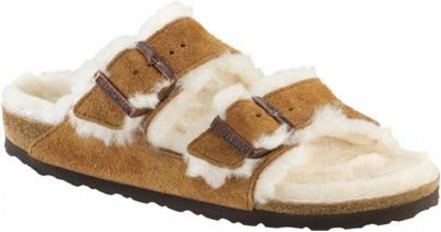 Birkenstock Arizona Shearling Slippers Mink Regular fit | Bruin | Suède