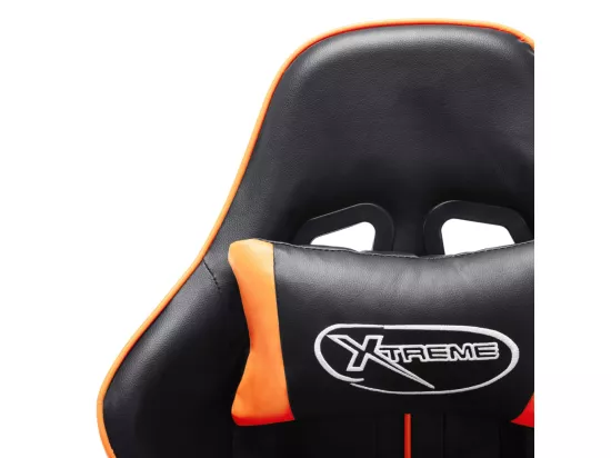 Chaise de jeu Noir et orange Cuir artificiel