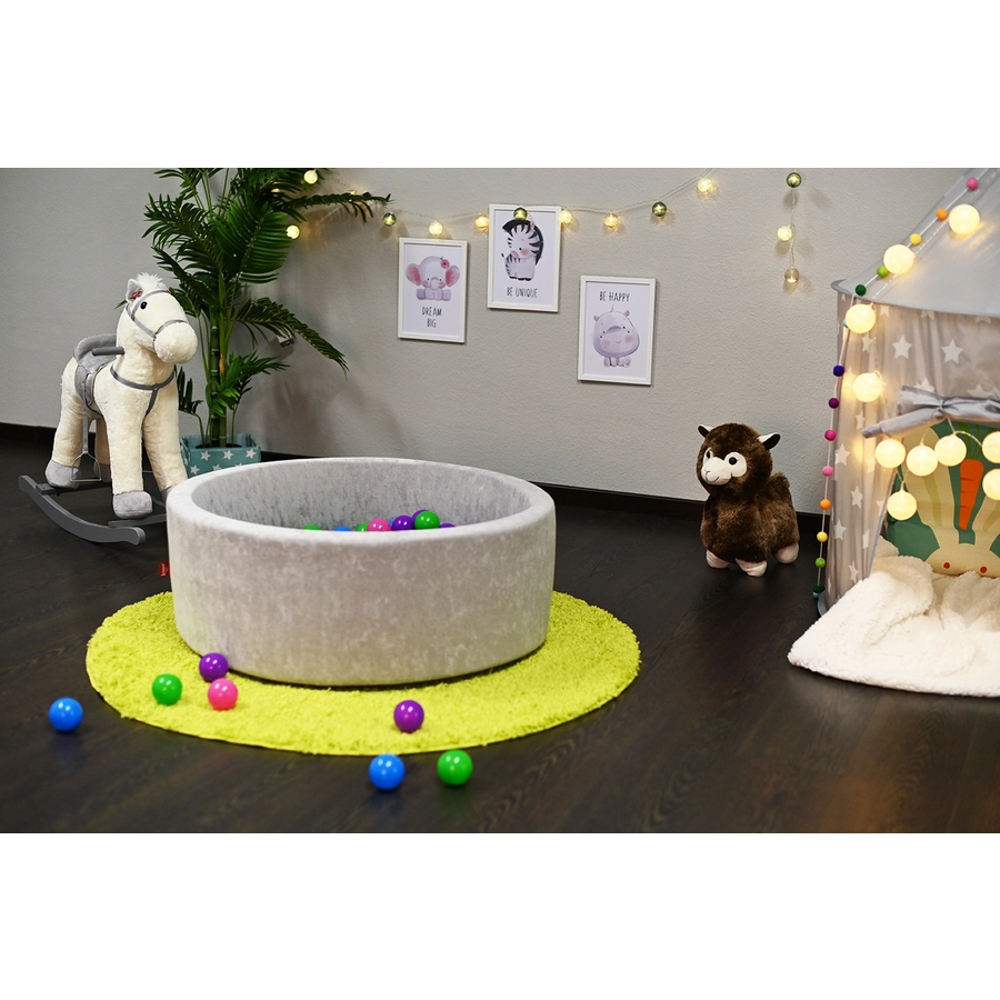 knorr toys® Bällebad soft - Grey 300 balls softcolor