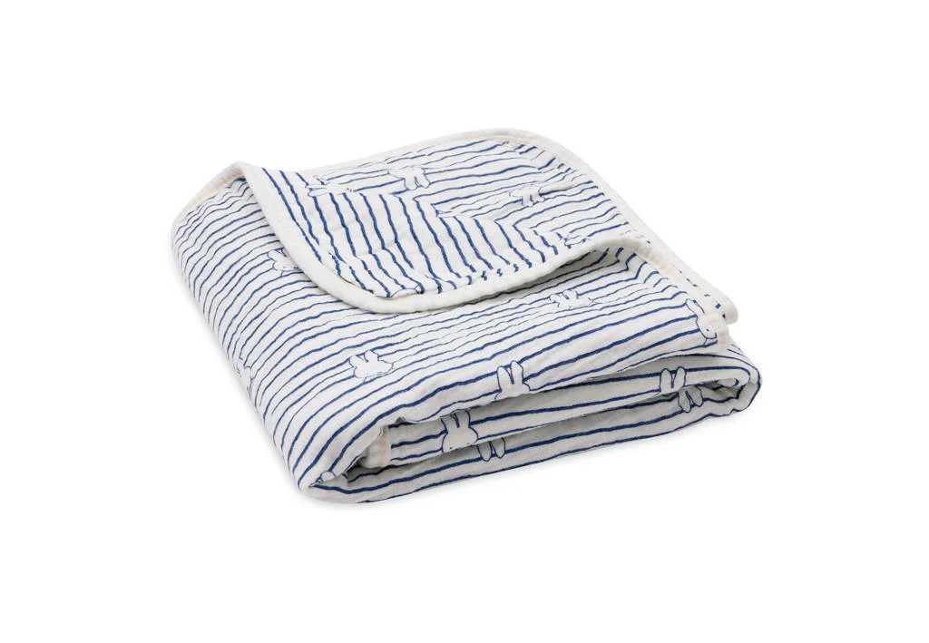 Deken Hydrofiel Wieg 75x100cm Miffy Stripe Navy