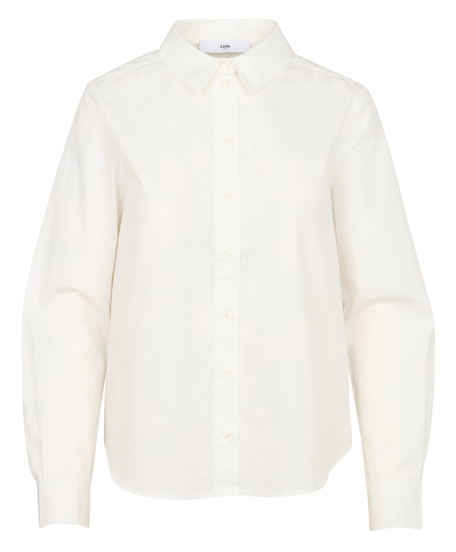 CARINE - Chemise droite col classique en coton | Blanc