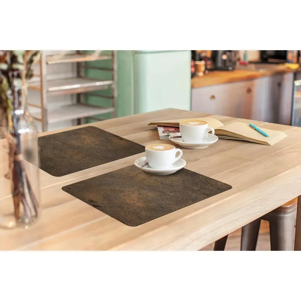 MuchoWow Placemat (6stuks) 45x30cm Roest print IJzer Bruin