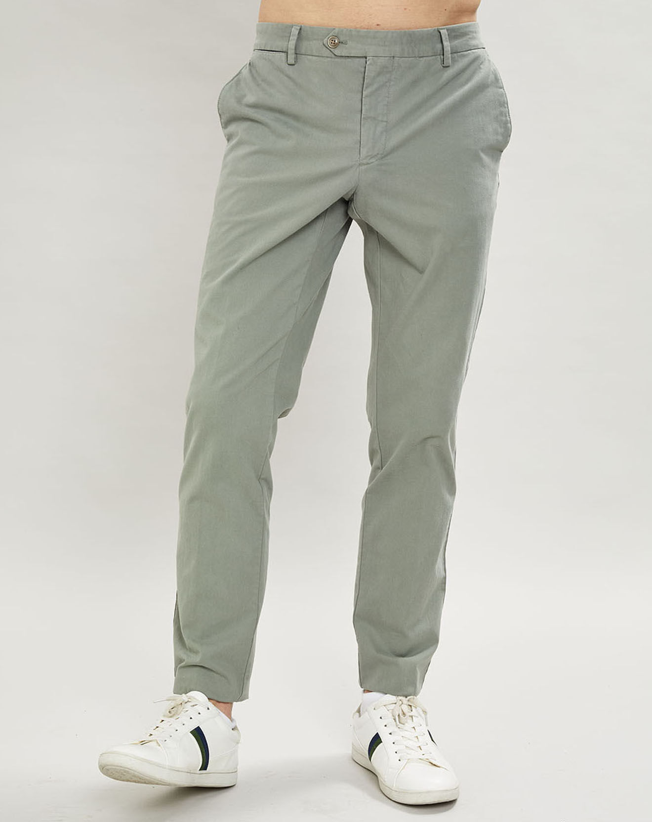 Hackett London Pantalon chino Slim Fit Core Kensington vert sauge