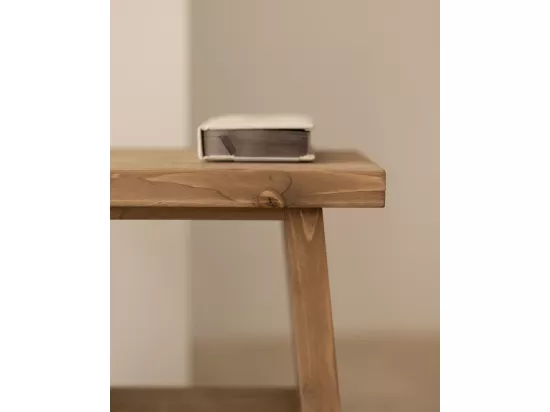 Table d'appoint en bois de pin vieilli 39x45cm - FRIDA - DECOWOOD