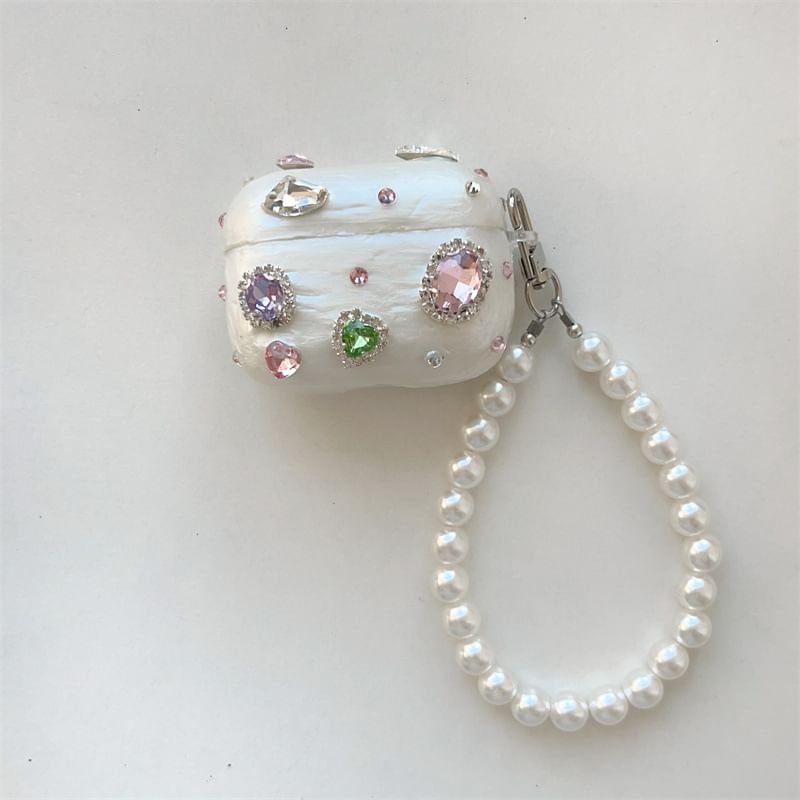 Edgin - Strass AirPods / Pro oortelefoonhoesje / Kunstparelband / Set