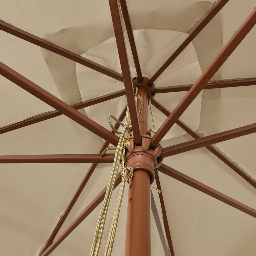 Parasol de jardin avec mât en bois 300 x 300 x 273 cm taupe