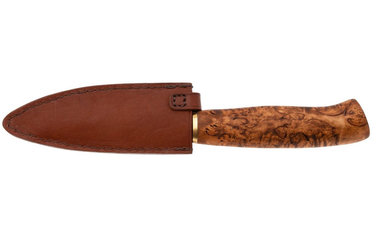 Roselli Allround Knife R750D Carbon Steel, Stained Curly Birch, universeelmes, 12 cm
