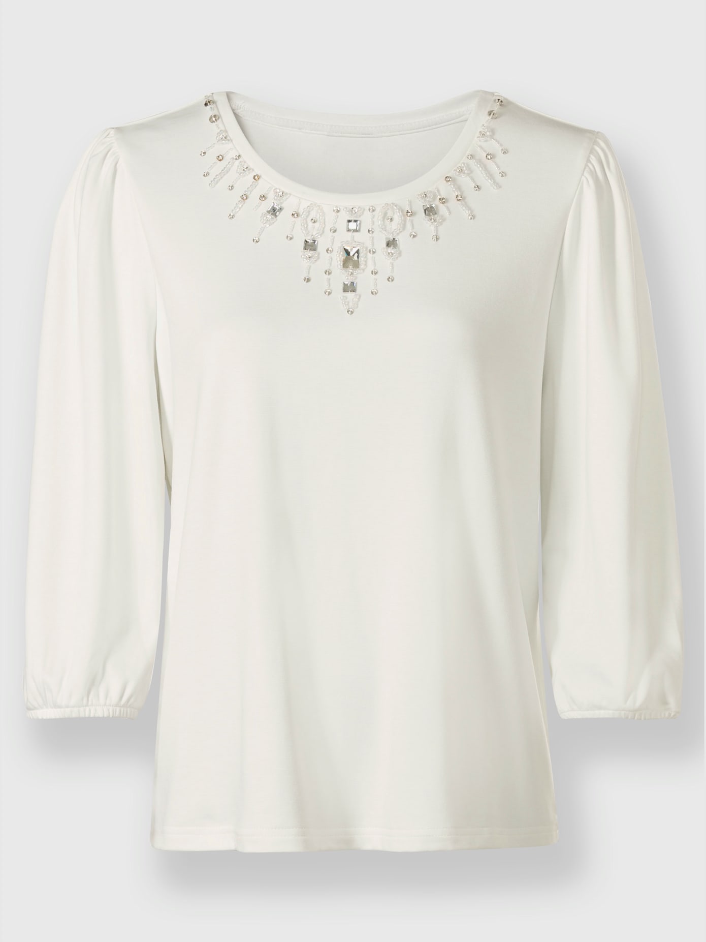 Sweat-shirt élégante application de pierres brillantes fantaisie
