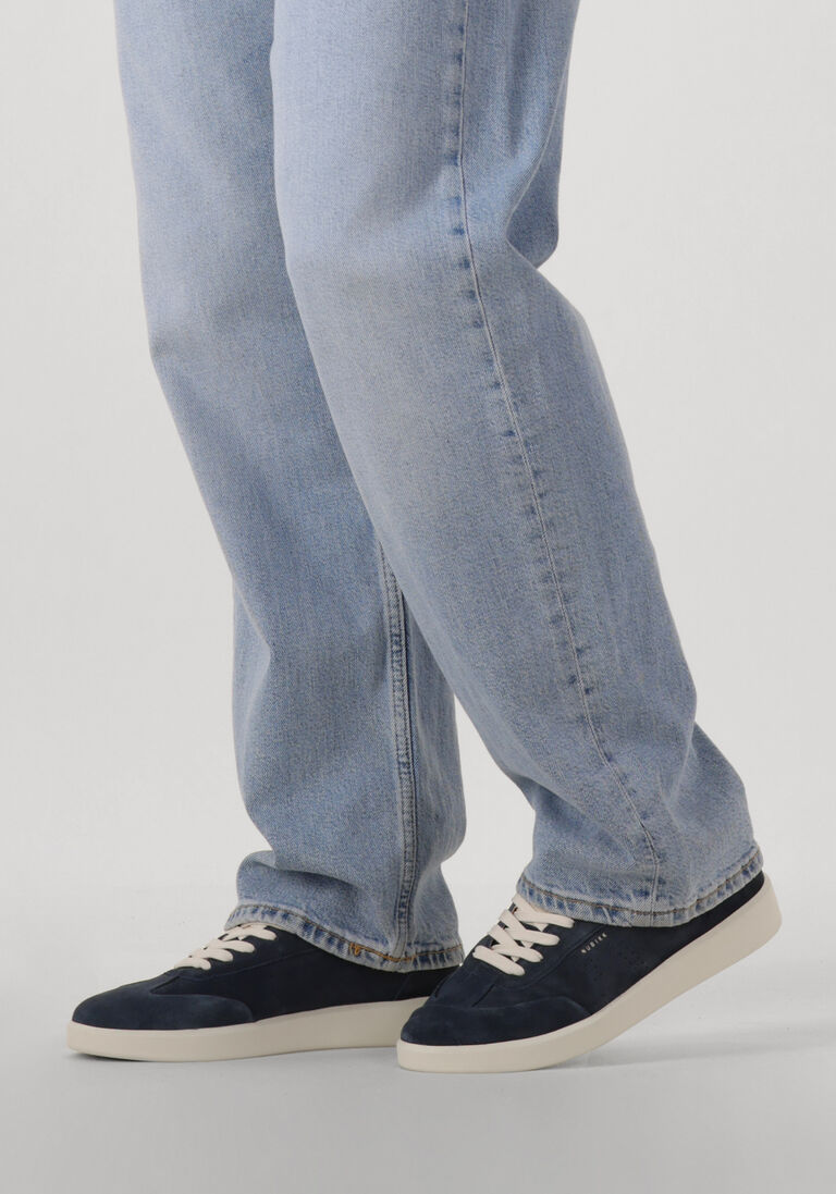 blauwe nubikk lage sneakers joro liber