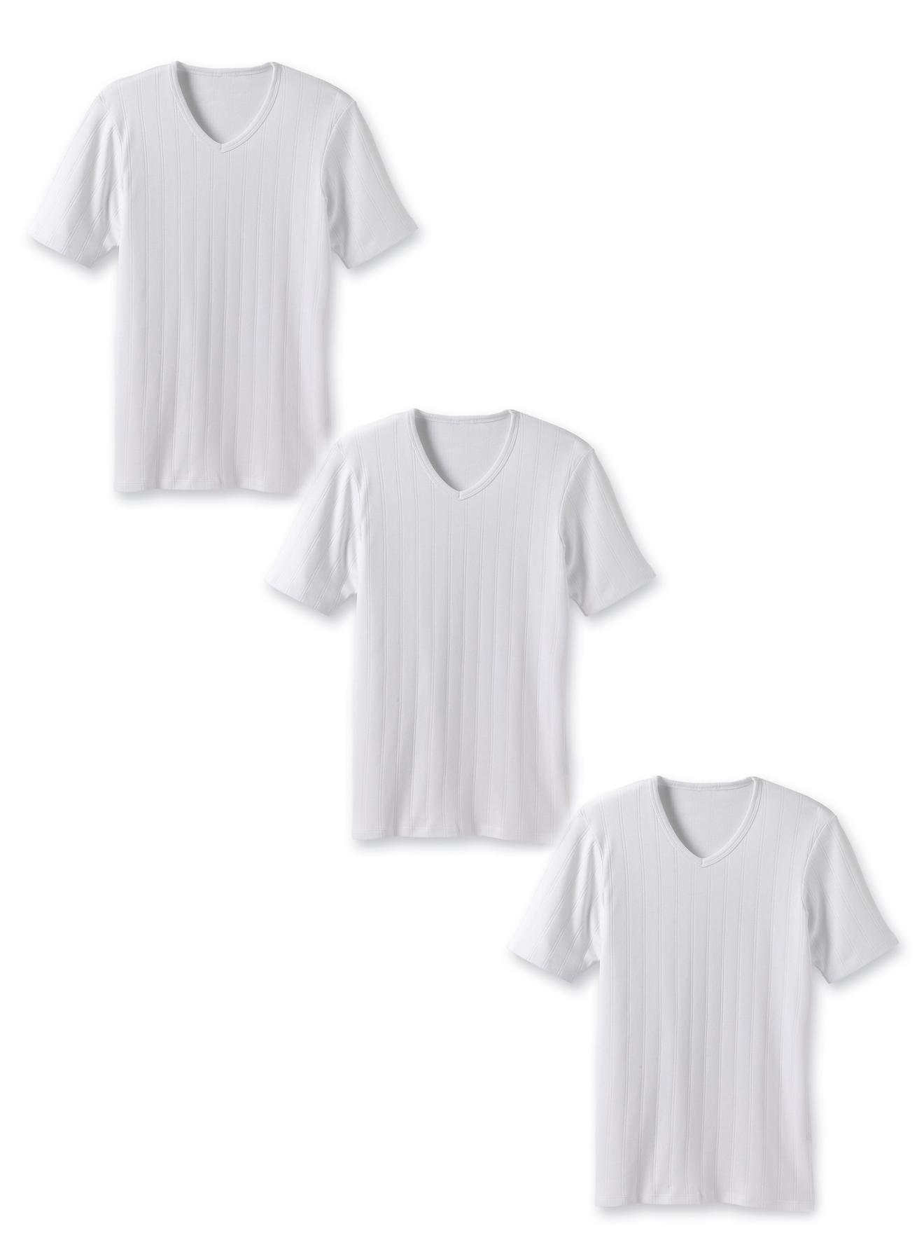 Maillots col V pur coton lot de 3
