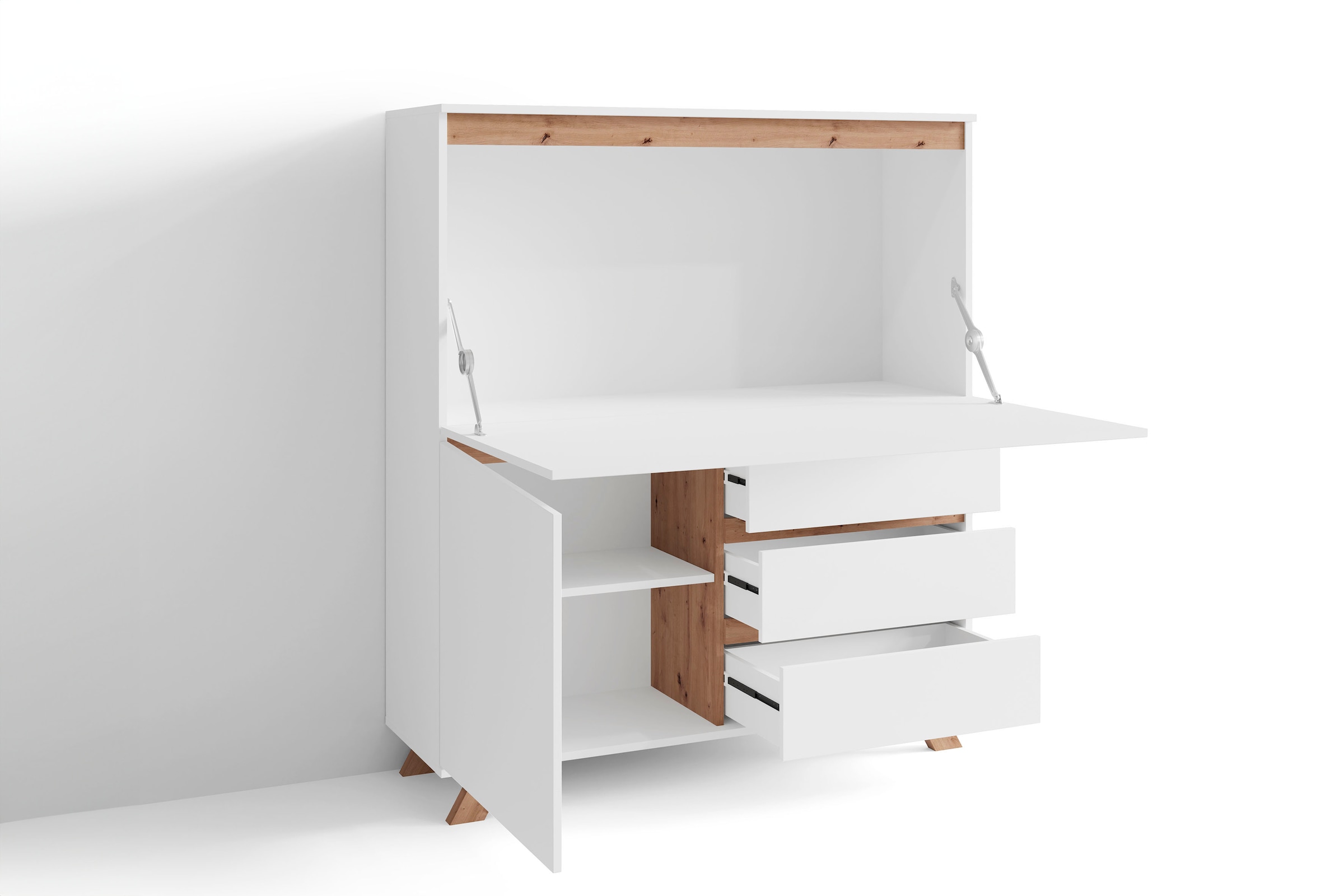 byLIVING Sekretär »Valentin« 1 Stk. tlg. platzsparende Arbeitslösung mit viel Stauraum, Breite 120 cm