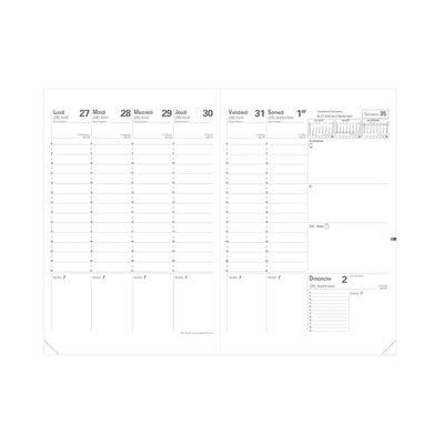 Agenda Club Planning SD avec répertoire - 1 semaine sur 2 pages - 18 x 24 cm - rouge - Quo Vadis