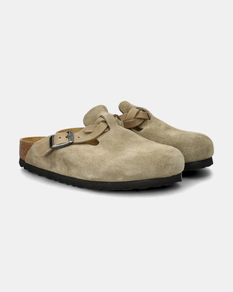 Birkenstock Boston Braided Instapschoenen  - bruin