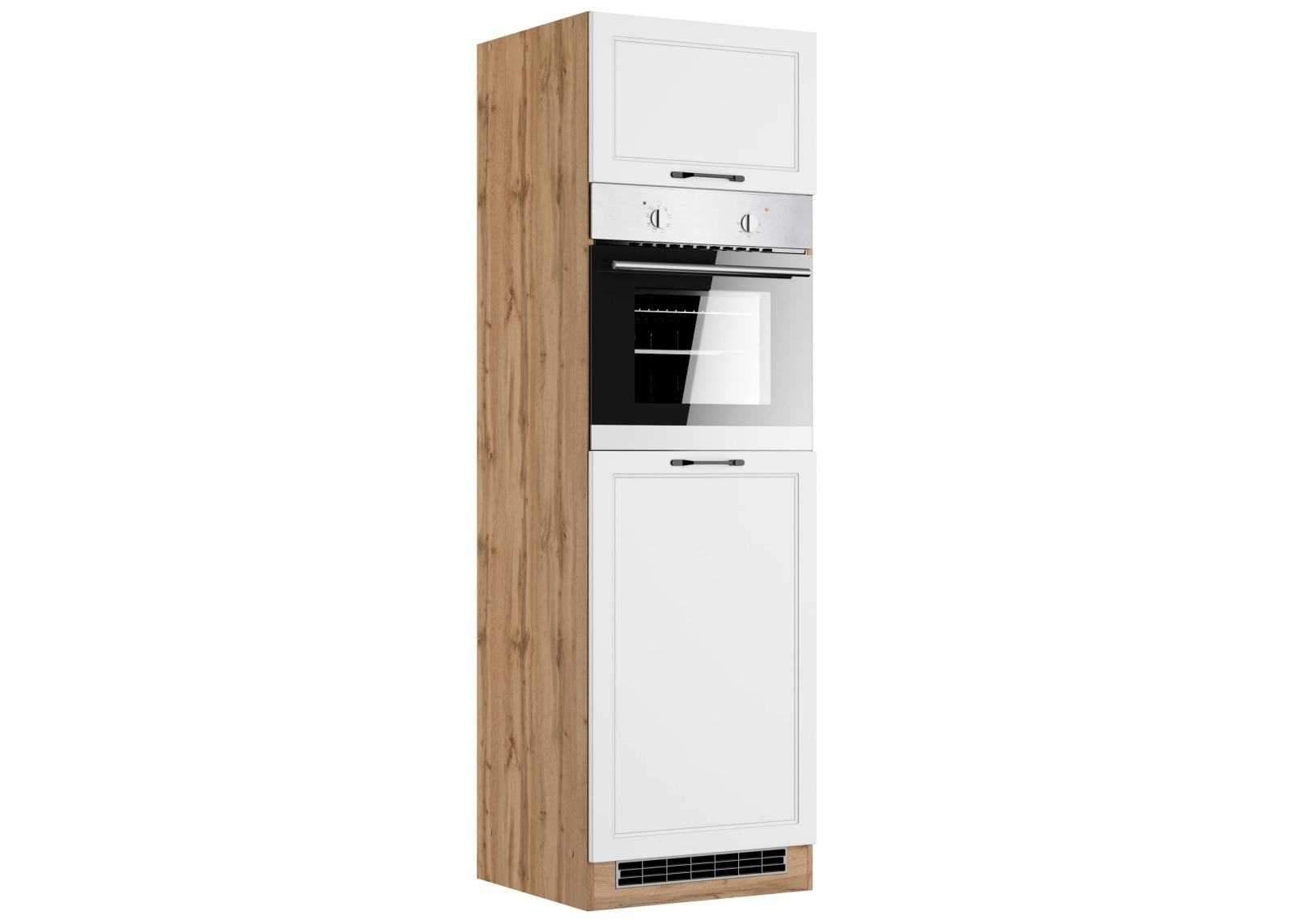 Backofen-Umbauschrank MERAN - weiß - Wotaneiche - 60 cm