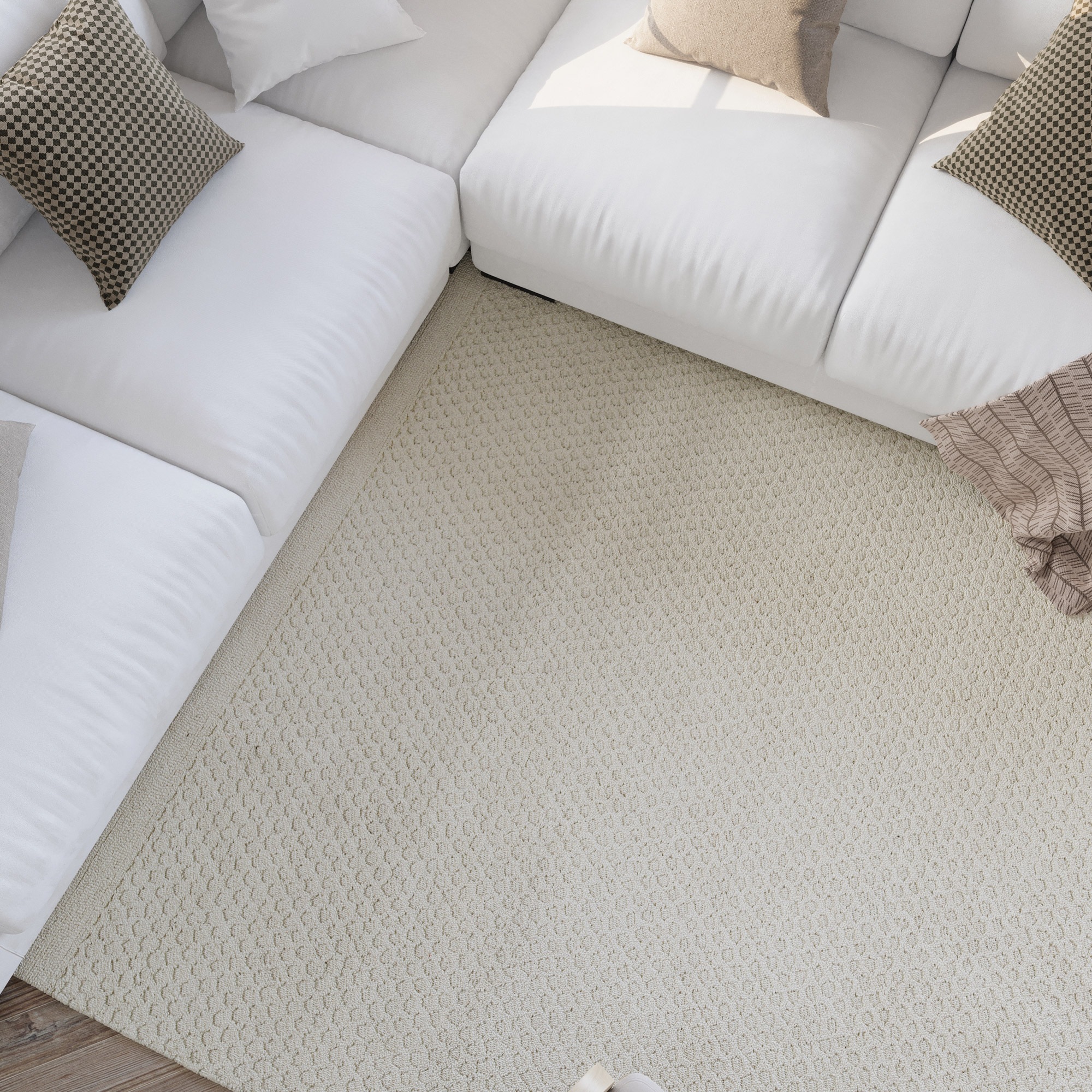 Wecon home Wollteppich »Hamptons THIRTYEIGHT« rechteckig 11 mm Höhe Läufer, Schurwolle, Kurzflor, Wohn- & Schlafzimmer, elegant, Waben