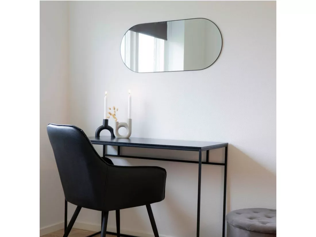 Madrid - Miroir ovale en métal 50x80cm : Couleur - Noir