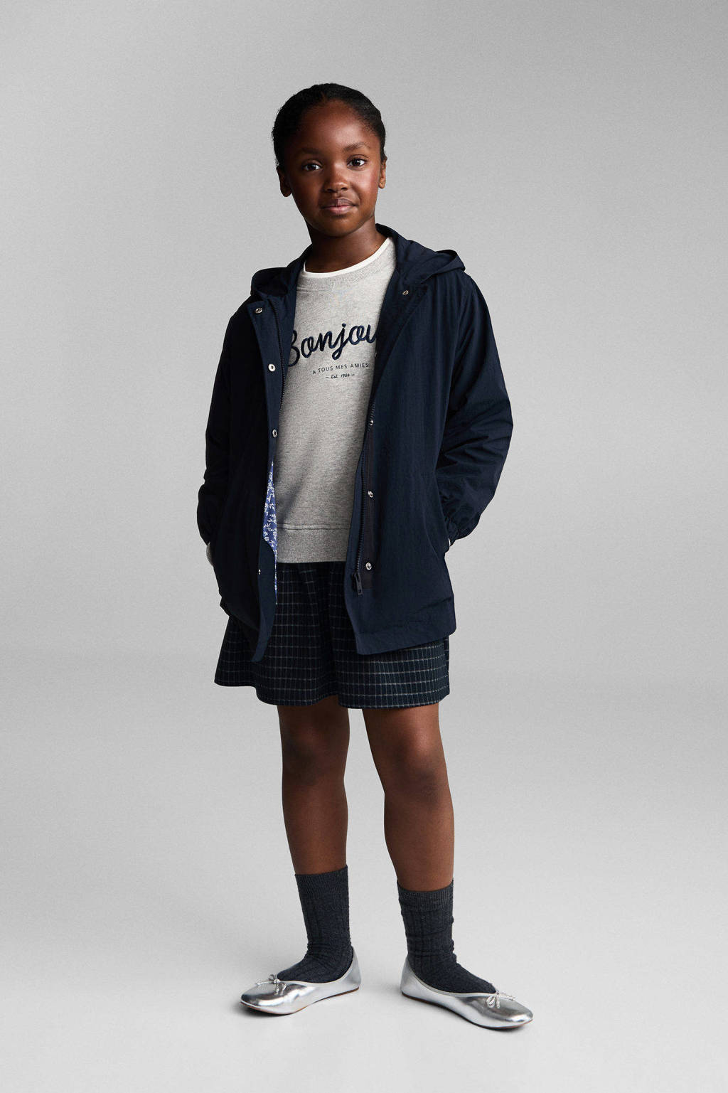 Mango Kids jas donkerblauw