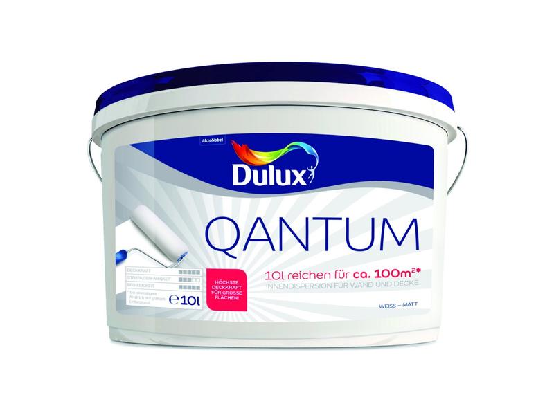 Dulux Wand- und Deckenfarbe Quantum Matt, Reinweiss, 10 L Schlussanstrich für Wände und Decken im Innenbereich