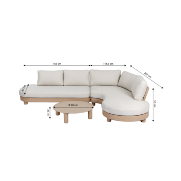 Loungeset Saar zand beige metaal