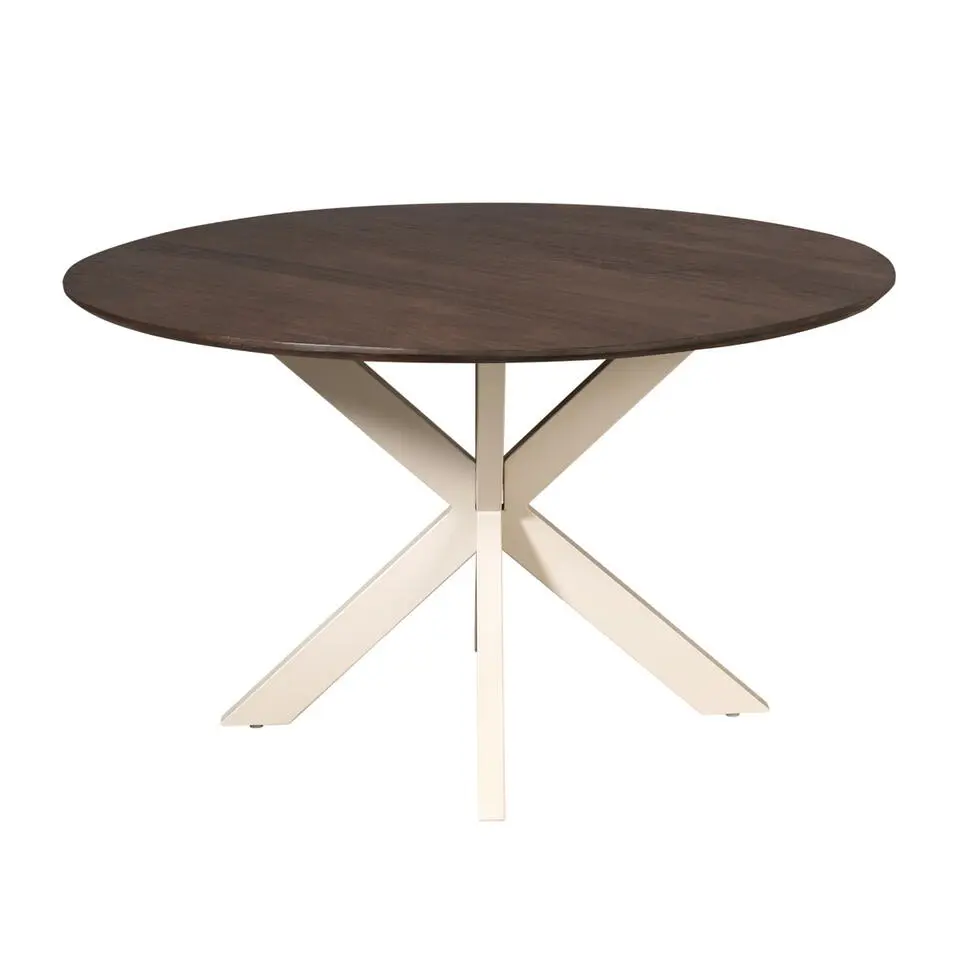 Eettafel Deens Ovaal Bruin/Zand - 150x150x76cm - Madison
