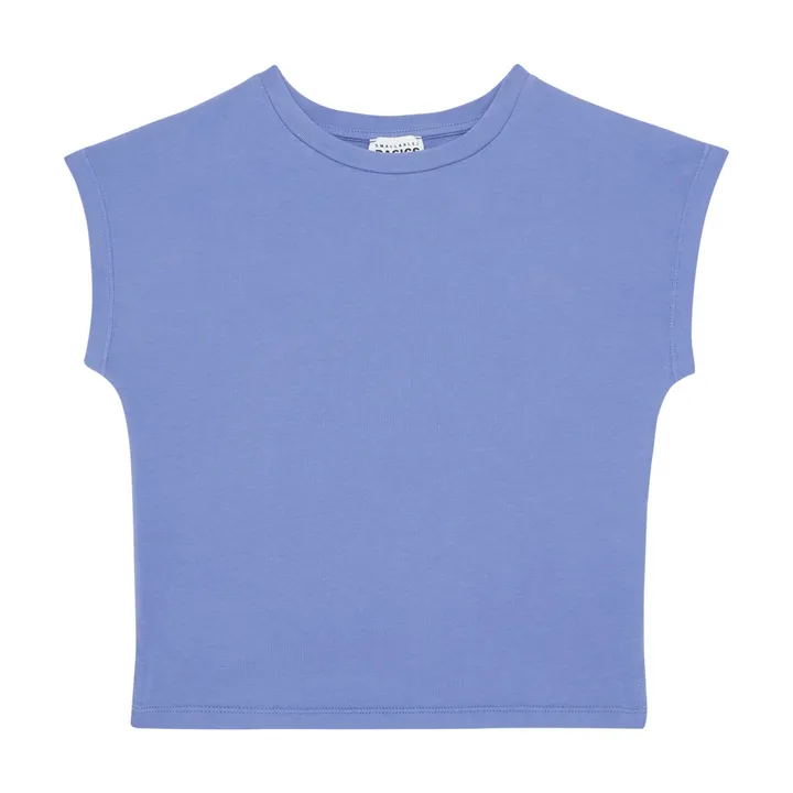 SMALLABLE BASICS T shirt Fille Manche Courte Coton Bio | Vintage blue denim