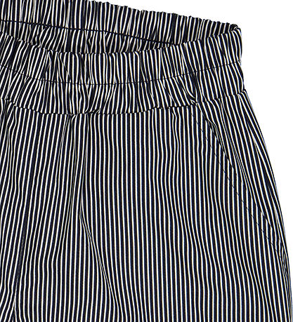 M?Slå Shorts - Poplin Stripe Pocket - Balsam Cream/Night Blue