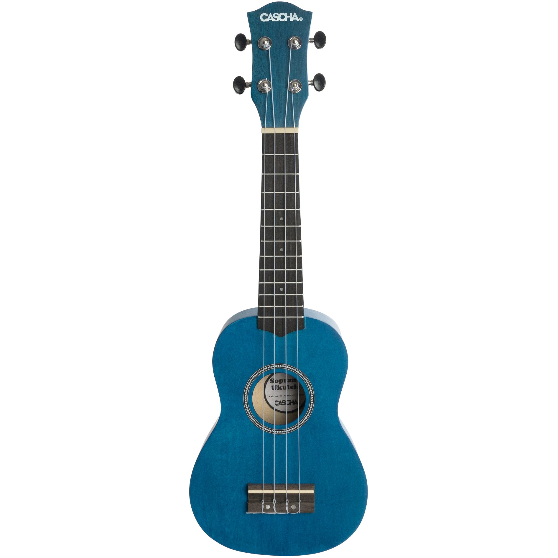 Cascha HH 3962 sopraan ukelele blauw met tas en plectra