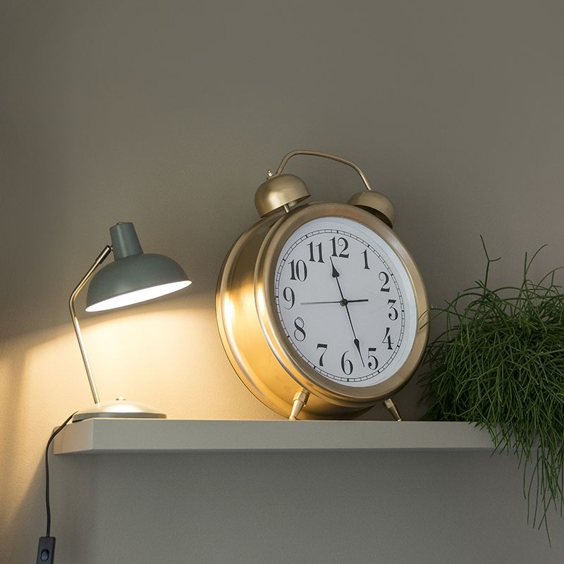 Retro tafellamp groen met brons - Milou