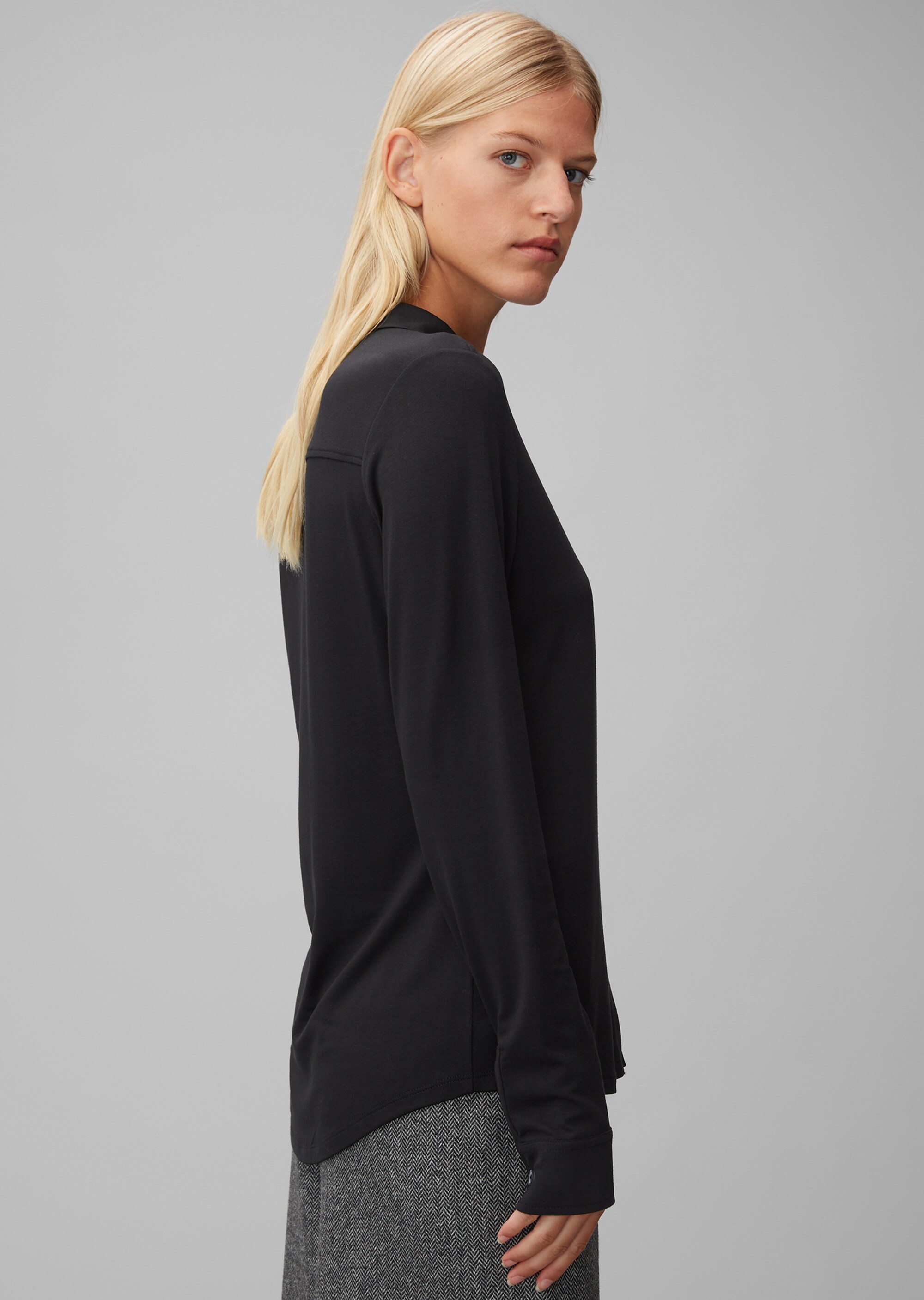 Jersey-Bluse aus softem Viskose-Mix