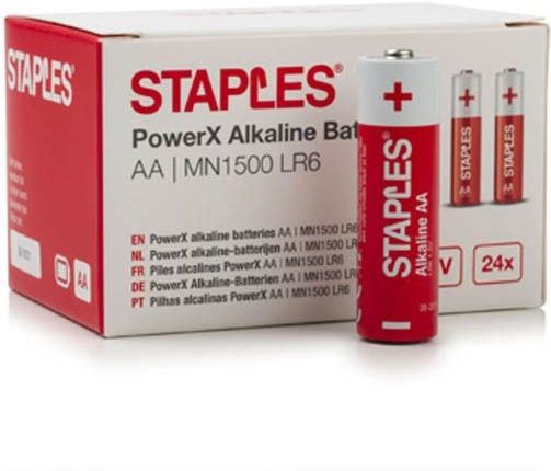 Staples - PowerX - Alkaline Batterij - AA - 1,5 V - 24 Stuks