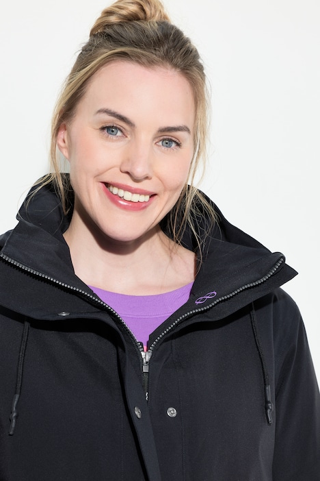Funktionsregenmantel, Kapuze, 2-Wege-Zipper, wasserdicht
