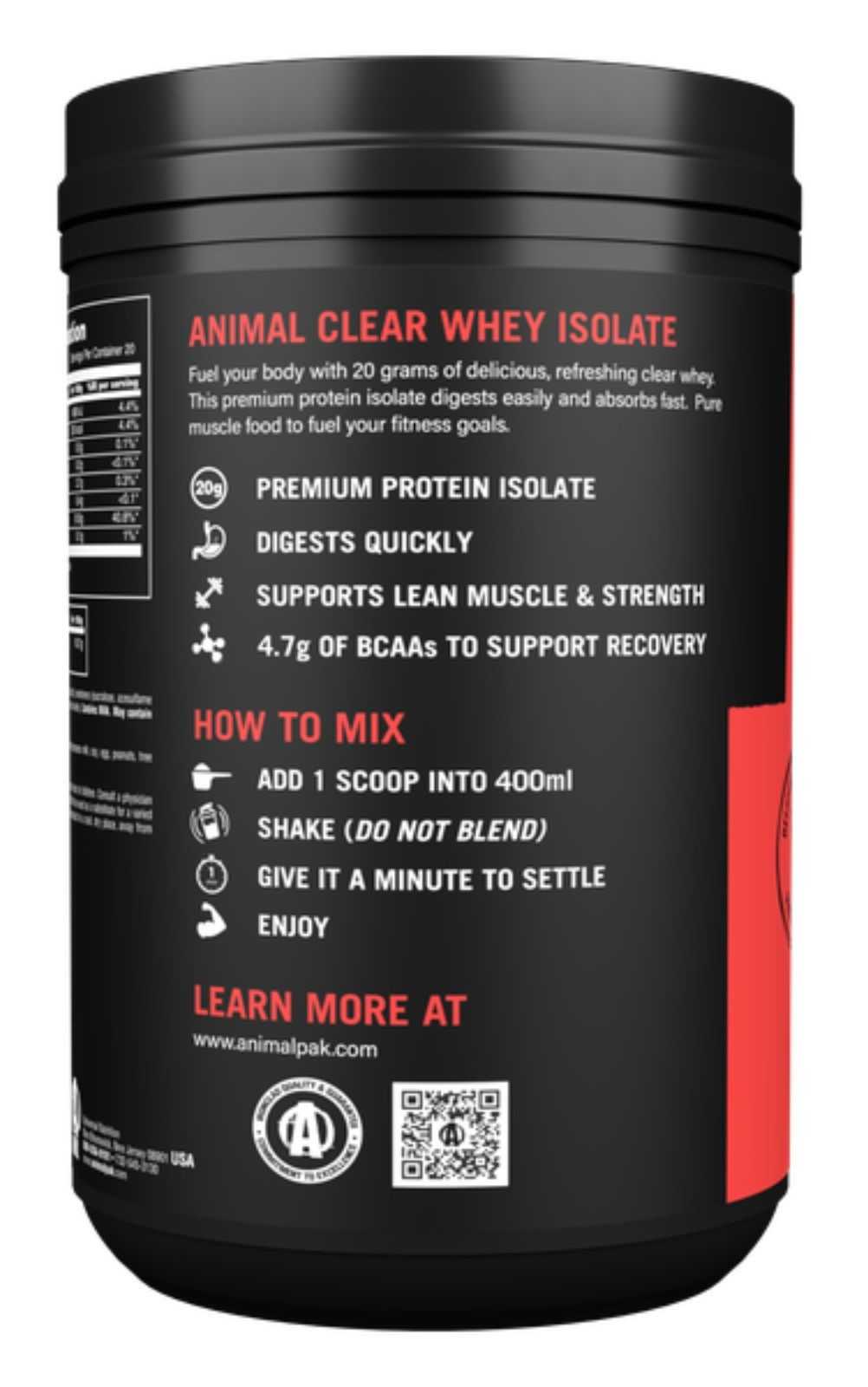 Soro de leite isolado animal transparente 500 g