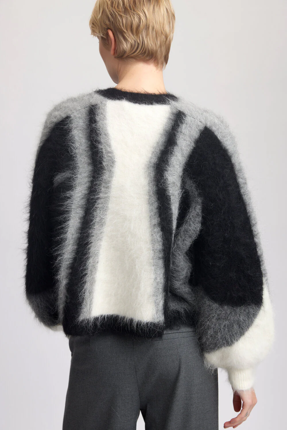 GESTUZ  Safi uldcardigan - Black/Grey multi