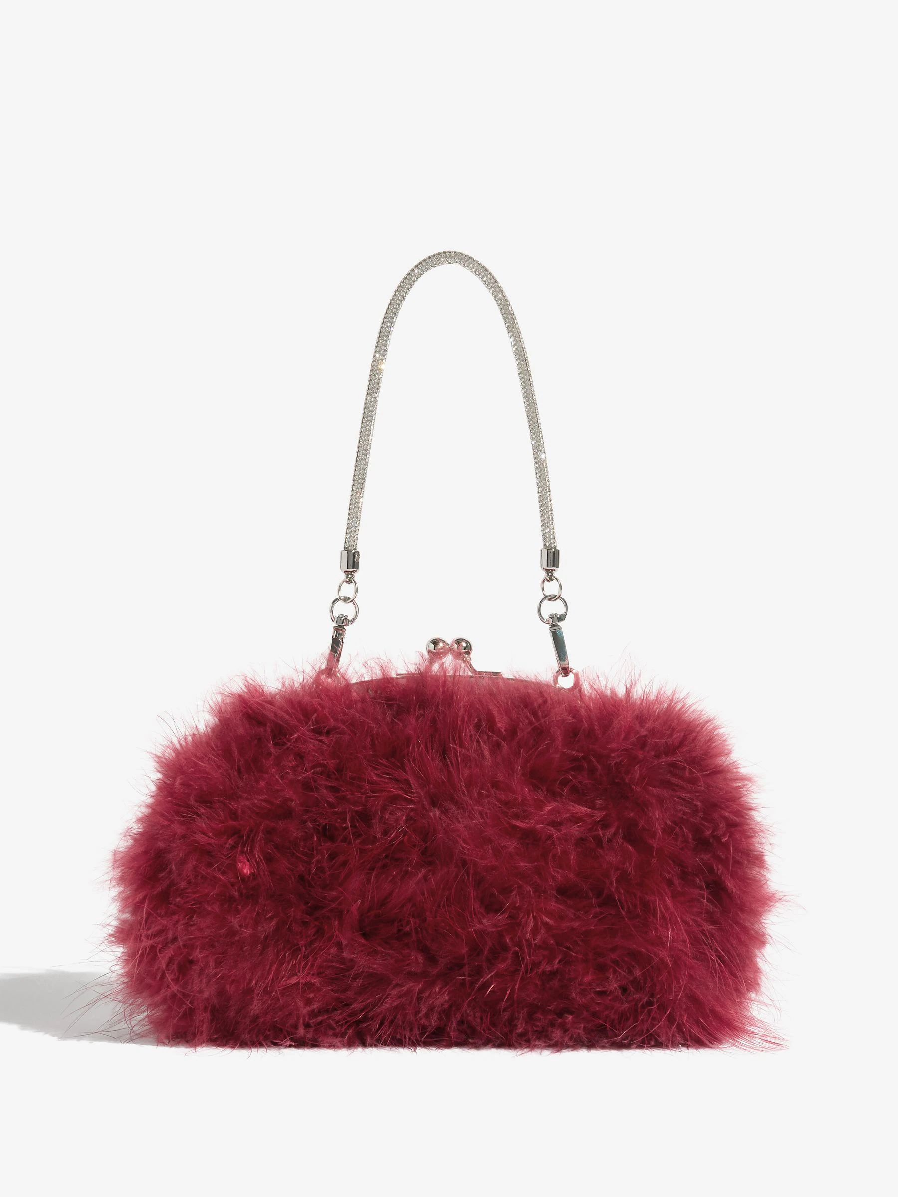 Bordeauxrood - Lipsy Feather Top Handle Clutch Bag