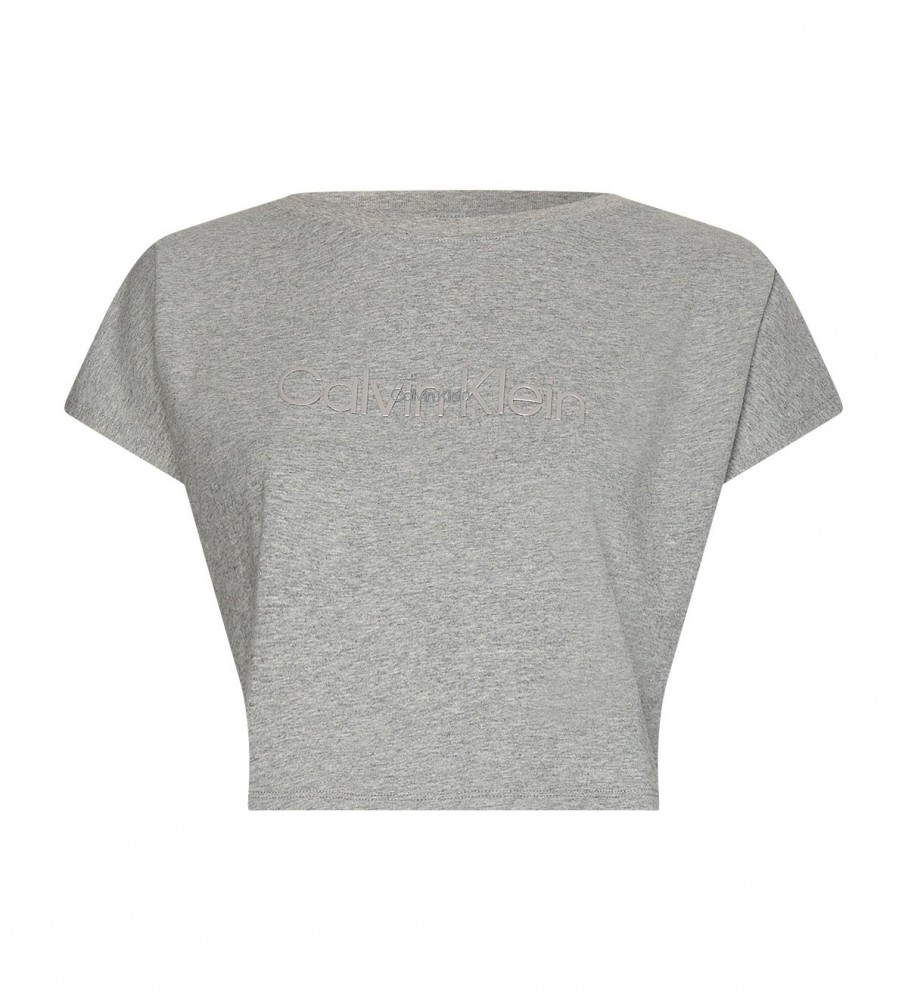 Top cropped Calvin Klein cinza com logo