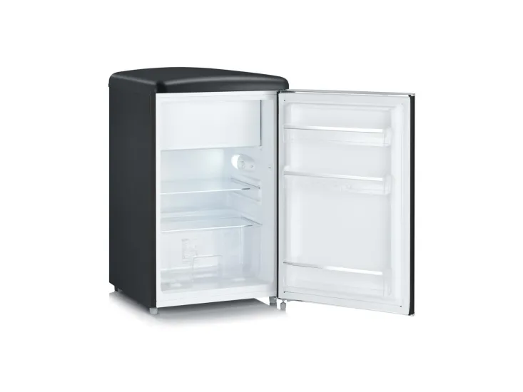 SEVERIN Retro RKS 8832 - Køleskab med fryseenhed - tabletop - bredde: 55 cm - dybde: 61.5 cm - højde: 89.5 cm - 108 liter - Klasse D - sort