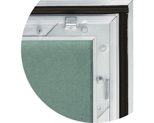 AluQuattro® toegangsluik met gipsplaatinzetstuk GKBI 2 x 12,5 mm en kliksluiting 300 mm x 300 mm