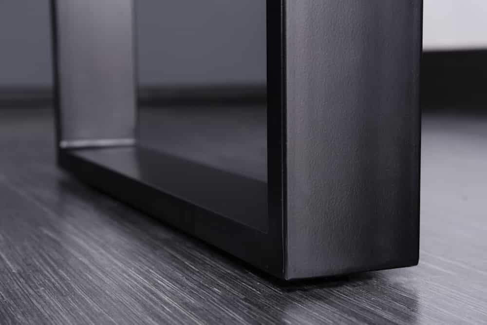 Massivholz Esstisch IRON CRAFT 200cm braun schwarz Sheesham stone finish Industrial