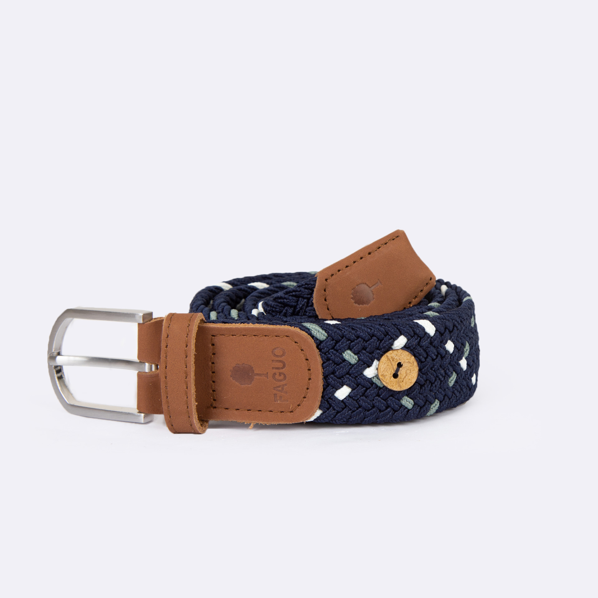 Ceinture bleu marine, verte & écrue bleu marine & écru - modèle Belt