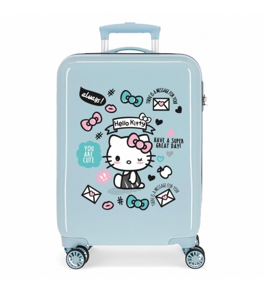 Mala de cabine rígida Hello Kitty You are Cute da Joumma Bags, azul claro - 38x55x20cm -