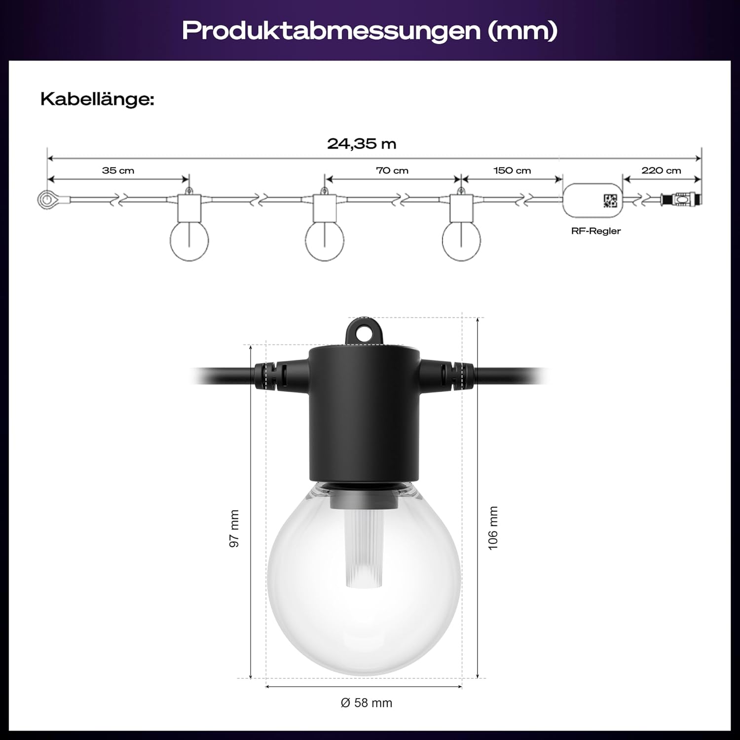 Philips Hue Festavia Globe Außenlichterkette, White and Color Ambiance, 21 M, 30 Lampenkugeln, dimmbar, Steuerung per Hue App, funktioniert mit Alexa,  Assistant und Home