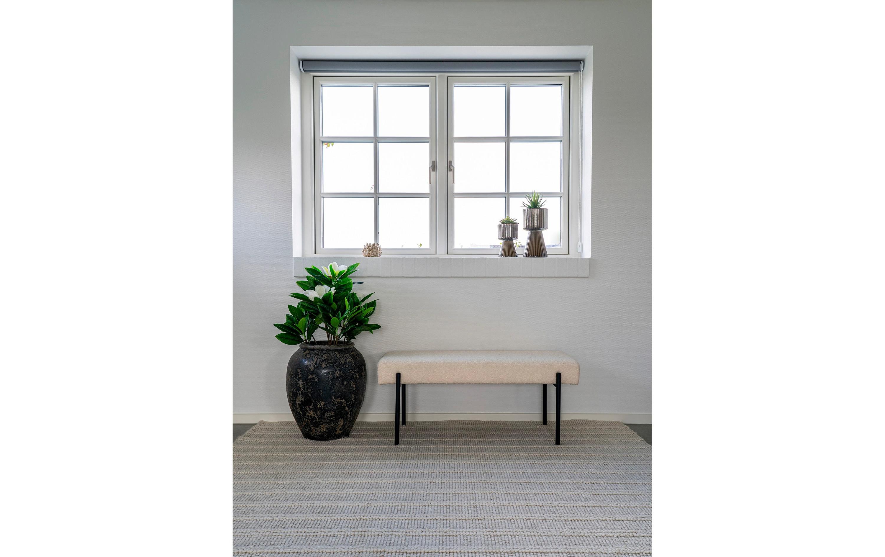 Sitzbank Swindon 100 x 42.5 cm, Weiss<br>Polsterbank