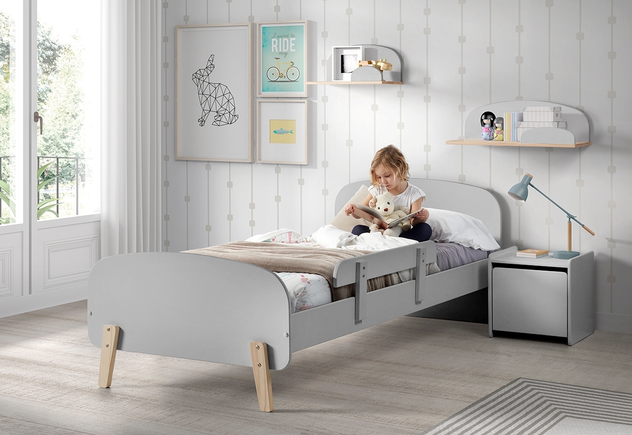 Absturzschutz KIDDY für Einzelbett - hellgrau