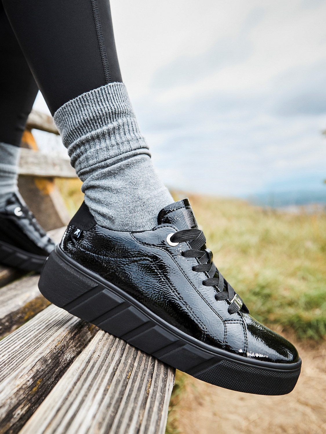Rieker-Evolution Patent Leather Platform Sneaker