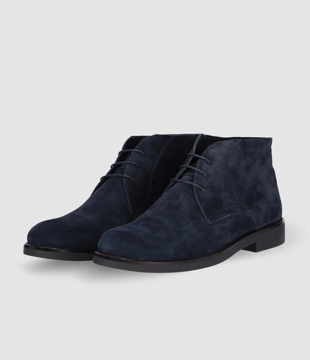 Bottines suède à lacets marine ODESSA
