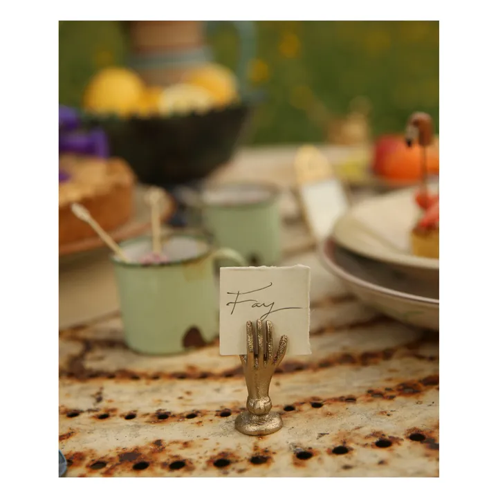 Doing Goods Porte-carte en laiton mat Jana Hand | Gold
