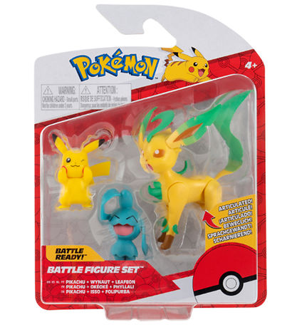 Pokémon Figuren - 3er-Pack - Kampffigur - Pikachu/Wynaut/Leafeon