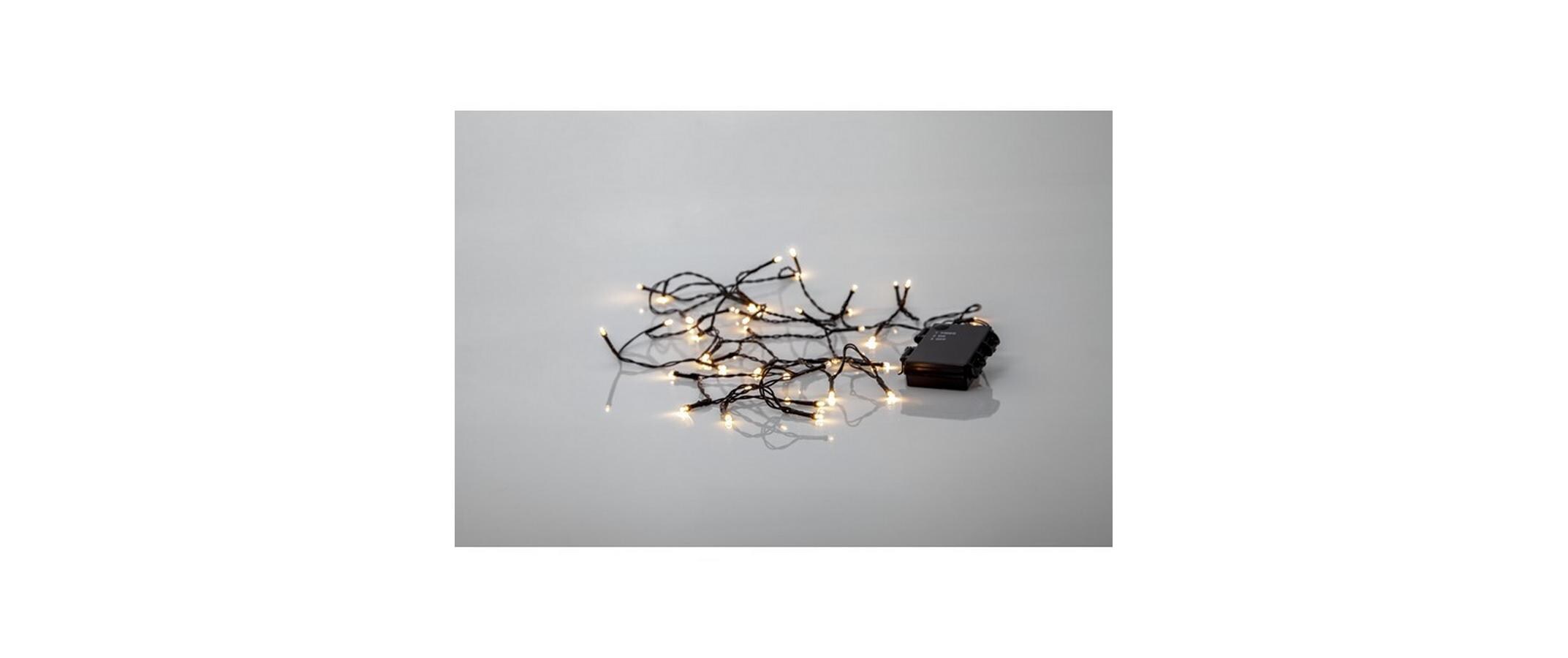 LED-Lichterkette Akku, 40 LED, 280 cm, OutdoorLichterkette mit Batterien