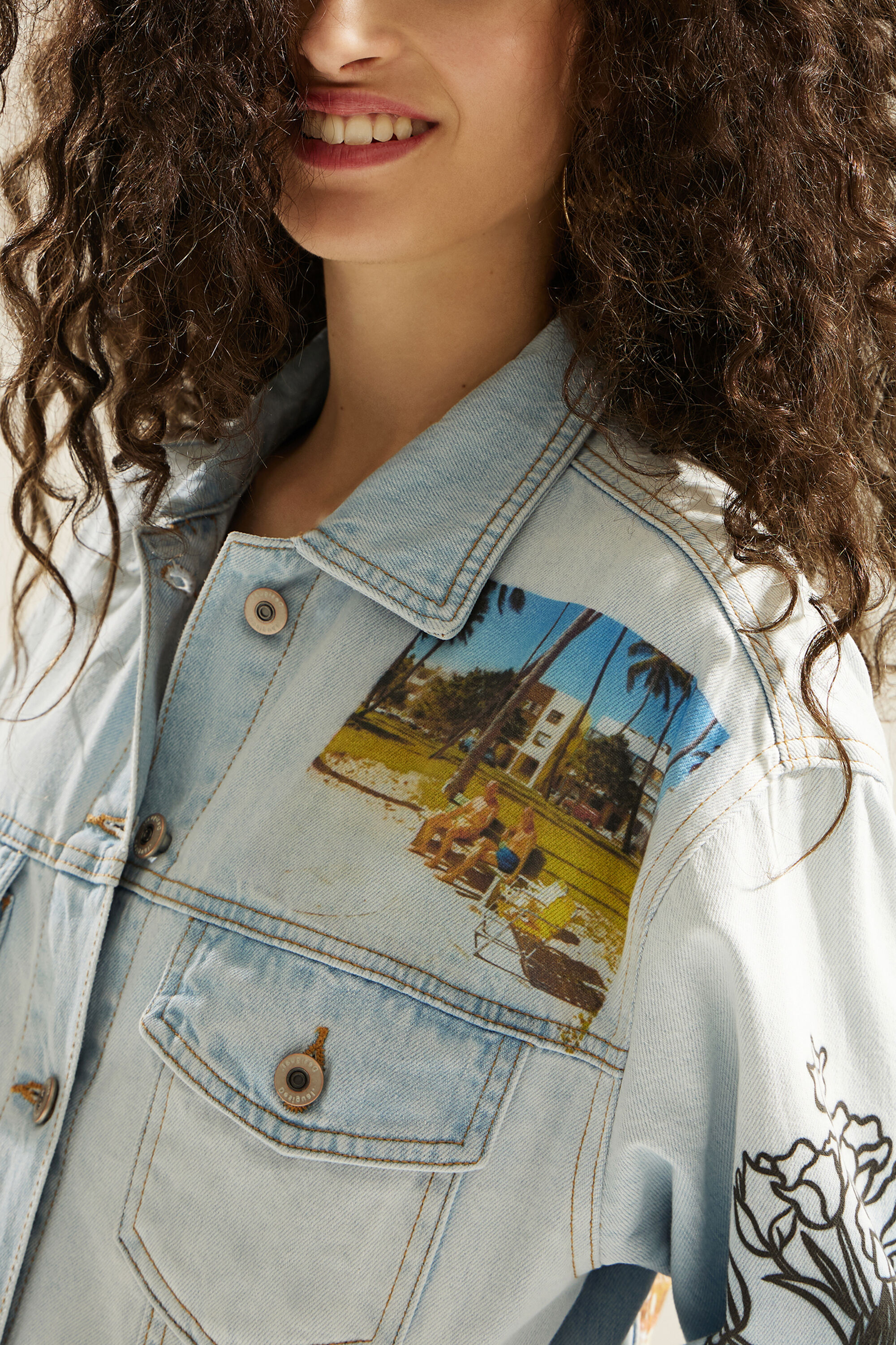 Veste en jean trucker cropped South Beach